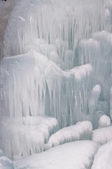 Close up of icicle formations.