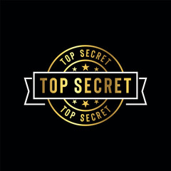 Top Secret Golden Stamp Seal Vector Template