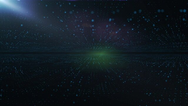 Abstract Trapcode Form digital particle wave and lights background animation cyber or technology background.