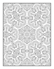 Mandala Coloring Book For Adult. Mandala Coloring Pages. Mandala Coloring Book. Seamless vector pattern. Black and white linear drawing. coloring page for children and adults.