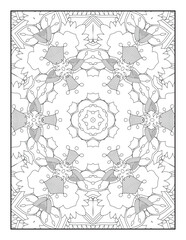 Obraz premium Mandala Coloring Book For Adult. Mandala Coloring Pages. Mandala Coloring Book. Seamless vector pattern. Black and white linear drawing. coloring page for children and adults.