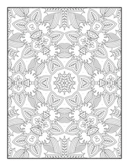 Mandala Coloring Book For Adult. Mandala Coloring Pages. Mandala Coloring Book. Seamless vector pattern. Black and white linear drawing. coloring page for children and adults.