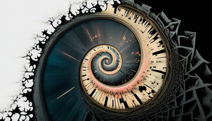 Fototapeta na wymiar Time Vortex Spiral - Generative Ai