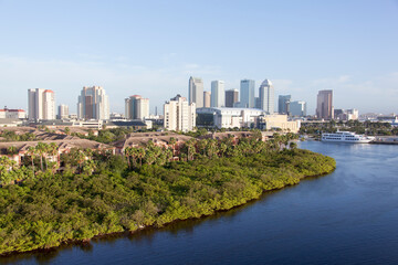 Fototapeta premium Tampa City Harbour Island And Downtown Skyline