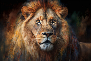 lion painting