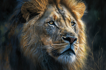 portrait of a lion