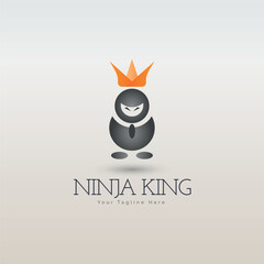 ninja kings crown japanese logo template design for brand or company and other