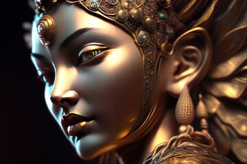close up of buddha statue Generative AI Art Illustration