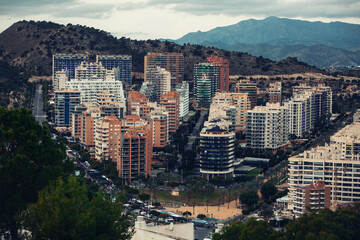 Panorama of the city of Benidorm from above
