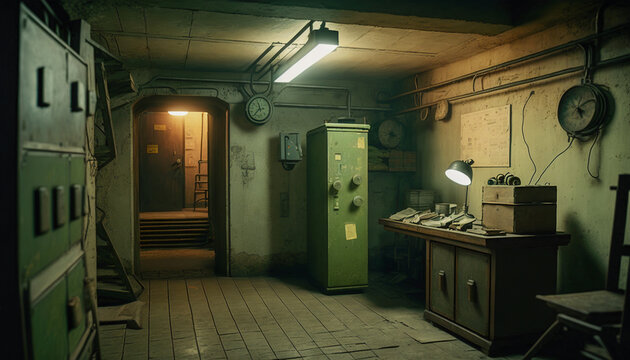 Surviving the Fallout, Inside of a Resilient Underground Bunker, Generative AI