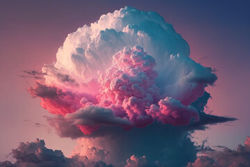 Big fluffy cloud, created with AI generative technology