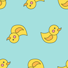 Swim duck baby seamless pattern for baby shower invitation kids party card nursery room decor poster wrapping paper textile print