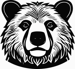 Beautiful bear head vector │ Grizzly bear