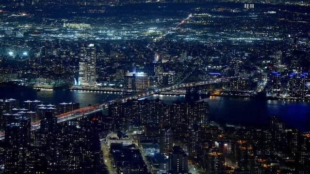 New York City from above - the city lights at night - travel photography