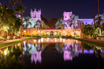 Fototapeta na wymiar San Diego, California, USA City Park at Night