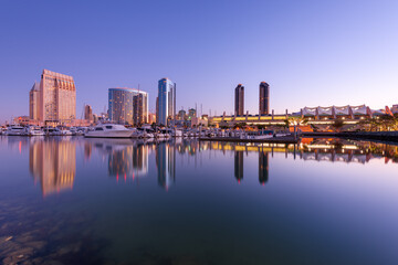 San Diego, California, USA downtown skyline at the Embarcadero