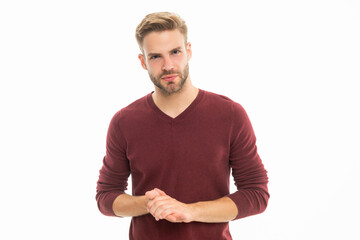 Fototapeta premium trendy caucasian man in studio. caucasian man on background. photo of caucasian man