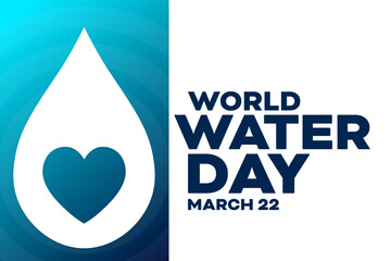 World Water Day. March 22. Vector illustration. Holiday poster.