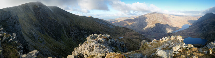 Snowdonia, Wales- Panoramic view of the Ogwen Valley