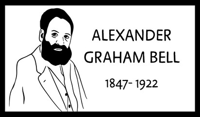Alexander Graham Bell portrait sketch drawing