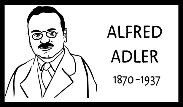 Alfred Adler portrait sketch drawing