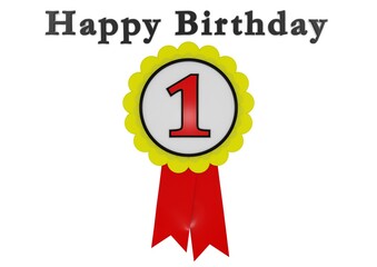 Obraz premium Happy Birthday Button