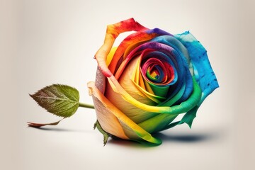 roses colored with the colors of the rainbow Generative AI Art Illustration