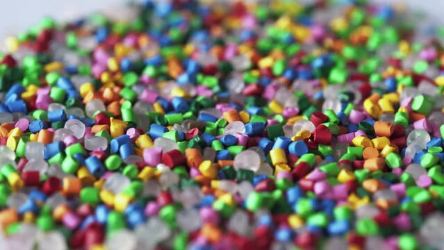 Plastic granules. Polymeric dye. Colorant for plastics. Pigment in the granules.	