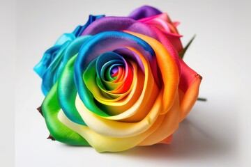 Fototapeta na wymiar roses colored with the colors of the rainbow Generative AI Art Illustration