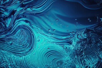 Ripples and waves on a dark blue water surface texture. Water ripples with copyspace with deep blue color. Generative AI
