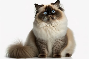 Himalayan Cat isolated on white background. generative AI