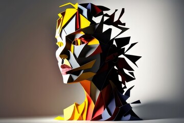 silhouette woman abstract Generative AI Art Illustration