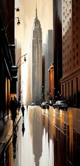 Cityscape Oil Painting, Generative ai