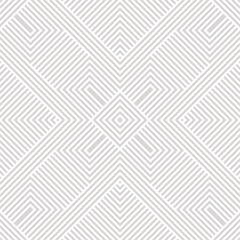 Vector geometric abstract seamless pattern. Subtle ornament texture with diagonal lines, stripes, squares. Stylish modern geometry. Simple grey and white minimal geometric background. Repeat design