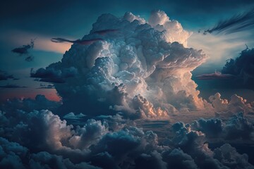 Fototapeta na wymiar Illustration of dream clouds. Ai generation