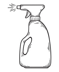 spray bottle cleaning doodle