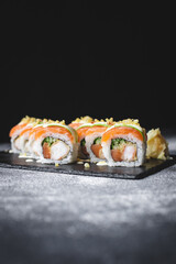 Serving of sushi. Asian food. Food photography