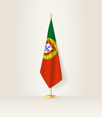 Portugal flag on a flag stand.