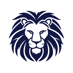 Naklejka na ściany i meble Lion head face logo silhouette black icon tattoo mascot hand drawn lion king silhouette animal vector illustration