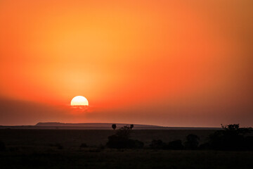 Sunset over the Masai Mara in Kenya