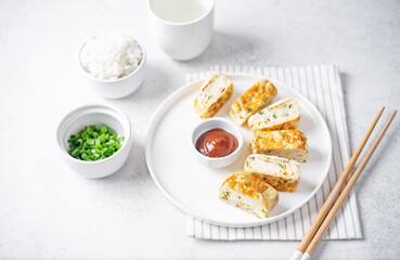 Korean egg rolls, traditional asian food