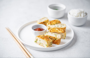 Korean egg rolls, traditional asian food