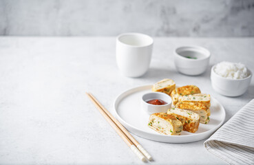 Korean egg rolls, traditional asian food