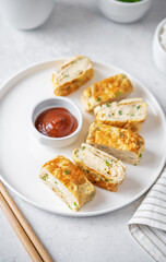 Korean egg rolls, traditional asian food