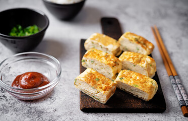 Korean egg rolls, traditional asian food