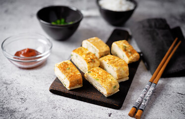 Korean egg rolls, traditional asian food