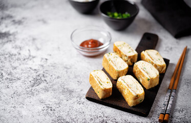 Korean egg rolls, traditional asian food