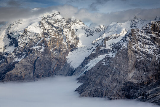 Italian Dolomites, Stelvio pass and Ortler landscape in south Tyrol, Italy