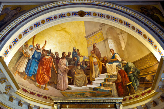 The trial of Jesus at Achilleon (Sissi's) Palace in Corfu, Greece
