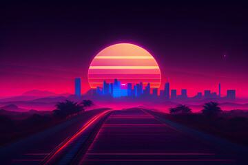 Obraz premium Vibrant Neon Cityscape Views | High-Quality Urban Nightlife Images for Your Creative Design Projects